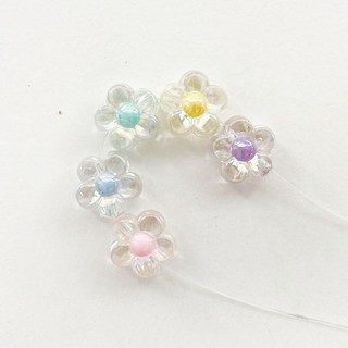 헤세드 대용량 100개) 투명 꽃 비즈 혼합컬러