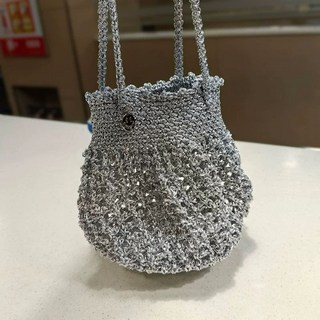실버네트백 실버미니크로스백 실버미니백 골드 실버네트백그물가방 미니 메탈