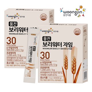 웅진 보리워터 자임 30포 보리차 보리음료 보리 하늘 블랙 500, 2개, 90g