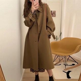 모직 코트 여 햅번 트렌치 코트