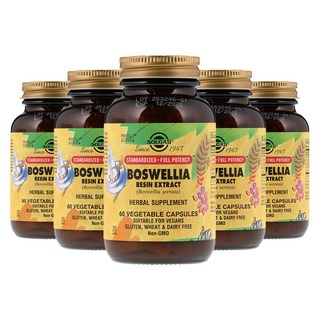 솔가 보스웰리아 60정 (베지캡슐) Solgar Standardized Full Potency Boswellia 60vcaps [5개 SET], 5개