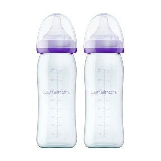 [당일출고] 란시노 아기 유리 젖병, 퍼플, 240ml, 2개