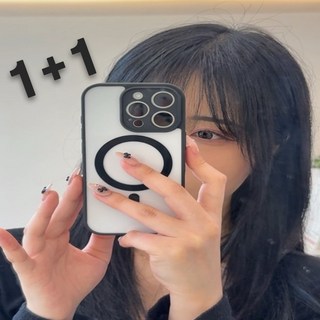 폰덕후 아이폰 맥세이프 케이스 2개입 2배 자력 하이브리드 화이트 블랙