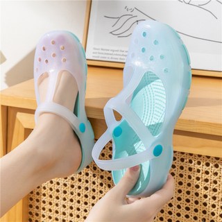 여성용 미끄럼 스포츠 비치 신발 럭셔리 구멍 젤리 샌들 방지 여름 슬리퍼 야외용 간호사