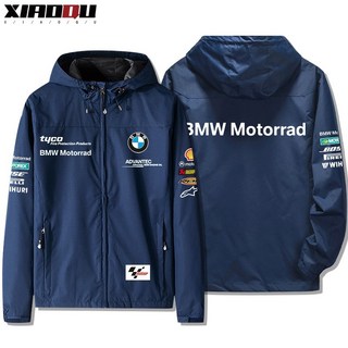 BMW 오토바이 후드 점퍼 사용 모습