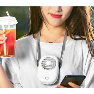 핸즈프리 목에거는 넥밴드 선풍기 휴대용 미니 목선풍기, 넥밴드 선풍기 카키