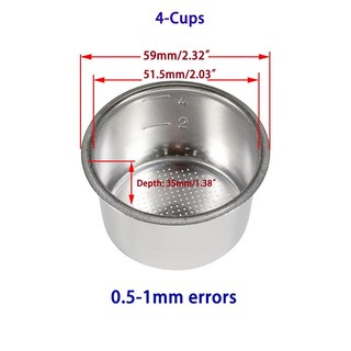 가정용 커피 메이커용 비압 머신 필터 바구니 주방 액세서리 부품 51mm 4 컵, 1개