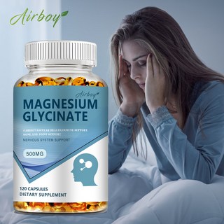 고흡수 마그네슘 글리시네이트 500mg 심혈관•뼈 건강•근육 이완 지원 수면•스트레스 완화 비건 캡슐 무첨가제 순수 성분, 2개, 120정