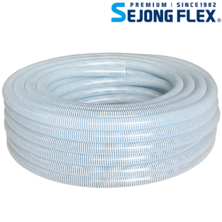 세종플렉스 투명고압나선호스 25mm x 45M 물배수 펌프호스 양수기 물호스 혼합 1개 상품 이미지