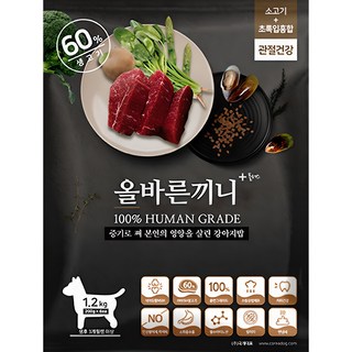국개대표 강아지 올바른끼니 기능성 사료, 뼈/관절강화, 1.2kg, 1개