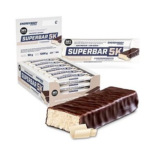 Energybody 에너지바디 슈퍼바 트리플 초콜릿 단백질 바 36 2g 설탕 많은 저당 저탄수화물 다이어트에 적합 24 x 50g, 화이트 초콜릿 크림
