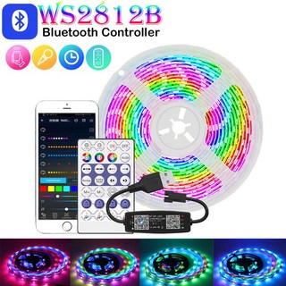 M 30M USB WS28 2B 5050 RGBIC LED 스트립 블루투스 APP 쫓는 효과 조명 유연한 2 테이프 TV 백라이트 룸 장식 DC5V, WS2812B BHT IR, 15 m