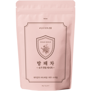 돼지감자차 여주차 바나바잎 수국잎 건강차 티백 방패차 당뇨 혈당 신장 관리 케어 영양제, 3개, 20개입, 1.7g