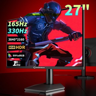 CHONSUN CS27U-4K165HZ/1K330HZ (듀얼 모드) 27인치 게이밍 모니터 (Fast-IPS 4K HDR371 G-Sync 지원), 01 빠른