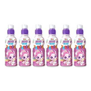 웅진 캐치티니핑 멀티비타민 미네랄 포도맛 음료 오로라핑, 200ml, 6개