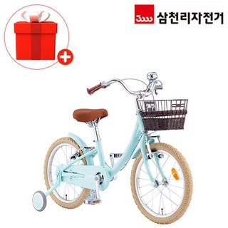 삼천리 2025 완조립 45.72cm(18인치) 딩고 유아 어린이 자전거 클래식 보조바퀴 네발 자전거, 민트무광, 1개