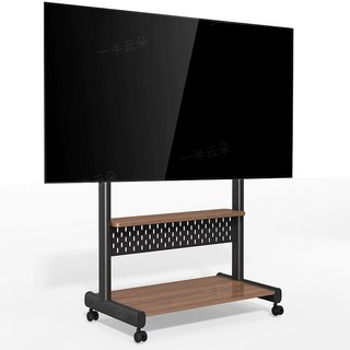 티비 거치대 스탠드 브라켓 TV 이젤형 낮은 이동형 받침대, 1개, 검정 프레임+호두나무색 홀홀판+단층수납, 기본 색상