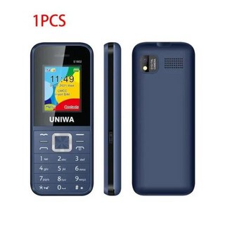 피쳐폰 UNIWA GSM 휴대폰 시니어 어르신 전화 큰 푸시 단추 177 인치 듀얼 SIM 기능 1800mAh 손전등 1 개 3 5, 없음, 5) English Keyboard  1pcs Blue