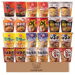[여우별]컵라면 소컵라면 세트 (신라면 진라면매운맛 사리곰탕 새우탕 열라면 튀김우동 참깨라면 진라면순한맛 너구리순한맛 너구리매운맛 안성탕면 오징어짬뽕), 1박스