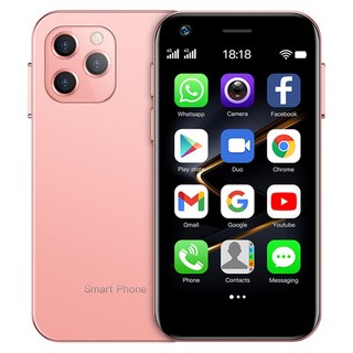 SOYES XS12 3GB RAM 32GB/64GB ROM 슈퍼 미니 스마트폰 4G LTE 3.0인치 화면 안드로이드 10.0 귀여운 소형 핸드폰 선물, 핑크, 64GB