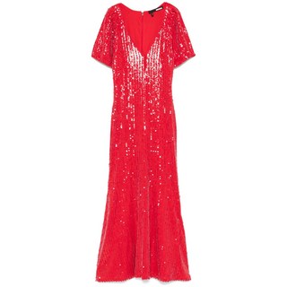 로테이트비르거크리스텐슨 V넥 시퀸 미디 드레스