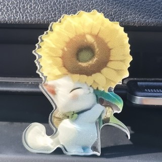 차량용 송풍구 방향제 방형제 향수 디퓨저 차 차량 자동차 카 캐릭터 귀여운 고양이 냥이 추천 리필 클립, 해바라기냥이, 1세트 차량용디퓨저