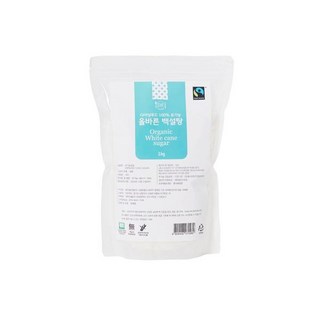 사탕수수 100% 유기농설탕 흰 하얀설탕 백설탕 1kg, 100% 유기농 백설탕 1kg, 1개