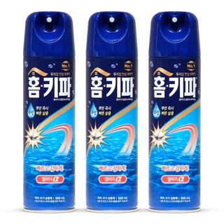 벌레 해충 살충제 뿌리는 모기약 파리 모기 퇴치제 홈키파 수성 알파 에어졸 엘비이 500ml 3개