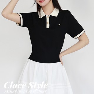 클레이스 골프웨어 카라 라인 포인트 PK 반팔 폴로 티셔츠