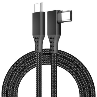 VR 헤드셋용 링크 케이블 퀘스트 2 PC와 호환 가능 USB 3.0 to C타입 3A 60W 고속 충전 5Gbps 데이터 전송 케이블, Black-C to C, 1개