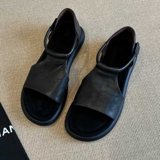 POMTOR 빈티지 샌들 여름 프렌치 플랫폼 샌들