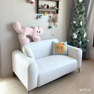 엄마가구 허그 2인용 미니 원룸 인테리어 소파, 아이보리