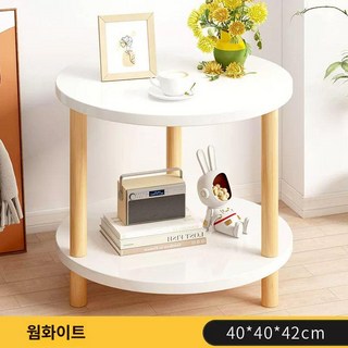 턴테이블수납장 선반 레코드판 수납장 엘피 빈티지 정리함, 이중 원형 40x42cm 따뜻한 화이트