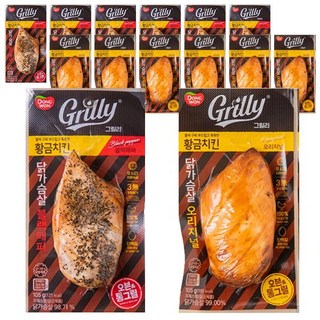 동원 그릴리 황금치킨 닭가슴살 오리지널 105g 7개+블랙 페퍼 105g 7개 합 14개, 5세트, 1kg