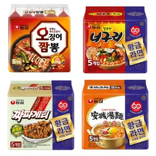 [C구성] 오징어짬뽕, 너구리, 짜파게티, 안성탕면 세트