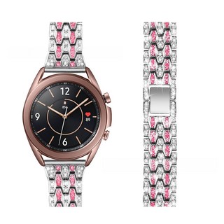 GATETOCN 갤럭시워치 7 6 5 4 44mm 40mm 클래식 42mm 46mm 호환 큐빅 메탈 밴드, 실버, 1개