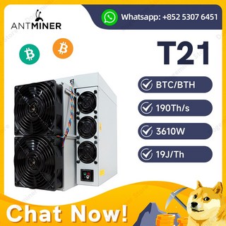 비트메인 앤트마이너 T21 비트코인 채굴기 PSU BTC BCH ASIC 190TH/s 3610W