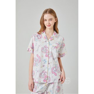 마이멜로디 텐셀 여성 반팔 카라넥 상하 파자마 홈웨어 잠옷 MM-0073
