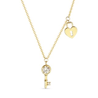 에버링 14K 금 목걸이 행운의 열쇠 하트 참_NQOR4003 gold necklace gift