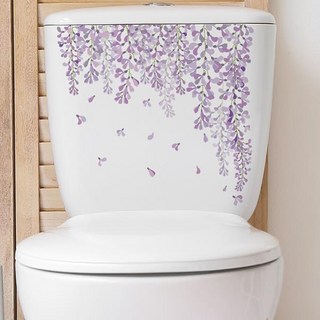 타일 벽지 녹색 식물 잎 욕실 변기 스티커 WC 클로즈스툴 벽 자체 접착 꽃 장식 홈 데칼, 04D