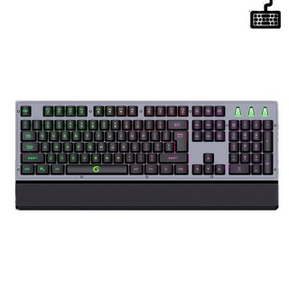 기계식 유선 게임용 키보드 및 손목 받침대 LED 백라이트 인체 공학적 풀 사이즈 조용한 USB 키보드 컴퓨터용, Russia Layout, Bla