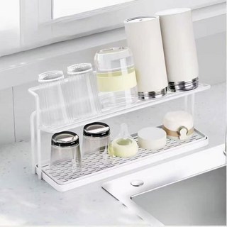 이중 배수 트레이 컵 수납 선반