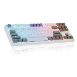 COX 콕스 엔데버 텐키리스 RGB PBT 방수 유선 텐키리스 키보드, 화이트 키캡(화이트 & 그레이키캡), 87키 ENDEAVOUR, 무접점