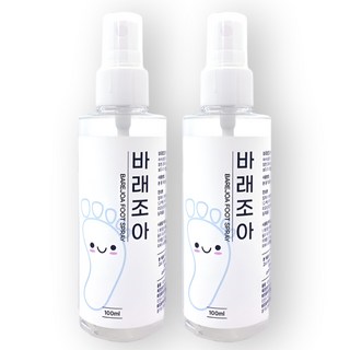 바래조아 간편하게 뿌리는 발 발톱 무좀 각질 풋 대용량 100ml, 1세트, 2개입