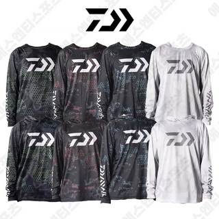 다이와 DAIWA 여름 낚시복 긴팔 후드 라운드 티셔츠