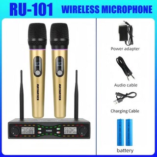 RAYHAYES RU-103 가라오케 무선 마이크 전문 UHF LED 카디오이드 다이나믹 핸드헬드 채널 시스템 포함), 01 빠른, 08 RU-101