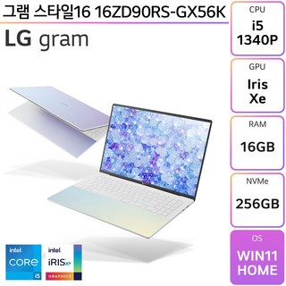 LG전자 그램 스타일16 16ZD90RS-GX56K, WIN11 Home, 16GB, 256GB, White