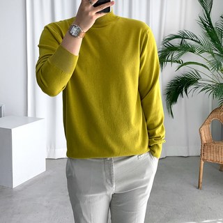 룩플레인 부드러운 소프트 메이드 겨울 반폴라 니트