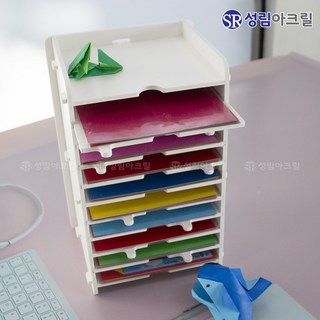 성림아크릴 국산 DIY 대용량 색종이 진열대 투명 아크릴 정리대 컬러별 쉬운 정리대 케이스 DIY 색종이 정리함 [ART DIY] 상품 이미지