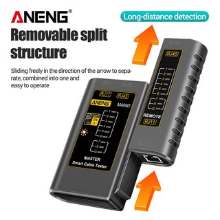 ANENG 네트워크 케이블 테스터 페어링 장비 RJ11 RJ45 전화선 LED 표시기 온 오프 점검 차폐, BLACK, 1개
